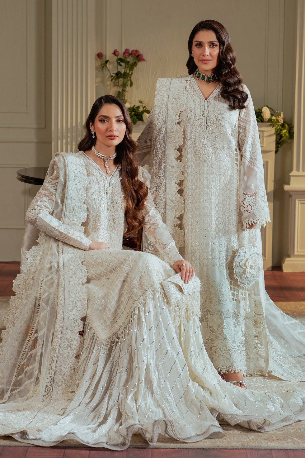 Baroque Chantelle Embroidered Chiffon Unstitched 3Pc Suit EC-02 3 Baroque Chantelle Embroidered Chiffon
