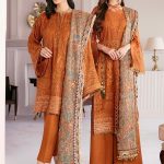 Baroque Chantelle Embroidered Chiffon 3 Piece