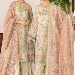 Baroque Chantelle Embroidered Net 3 Piece Suit