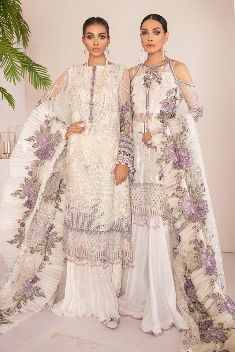 Baroque Embroidered Chiffon 3 Piece Suit
