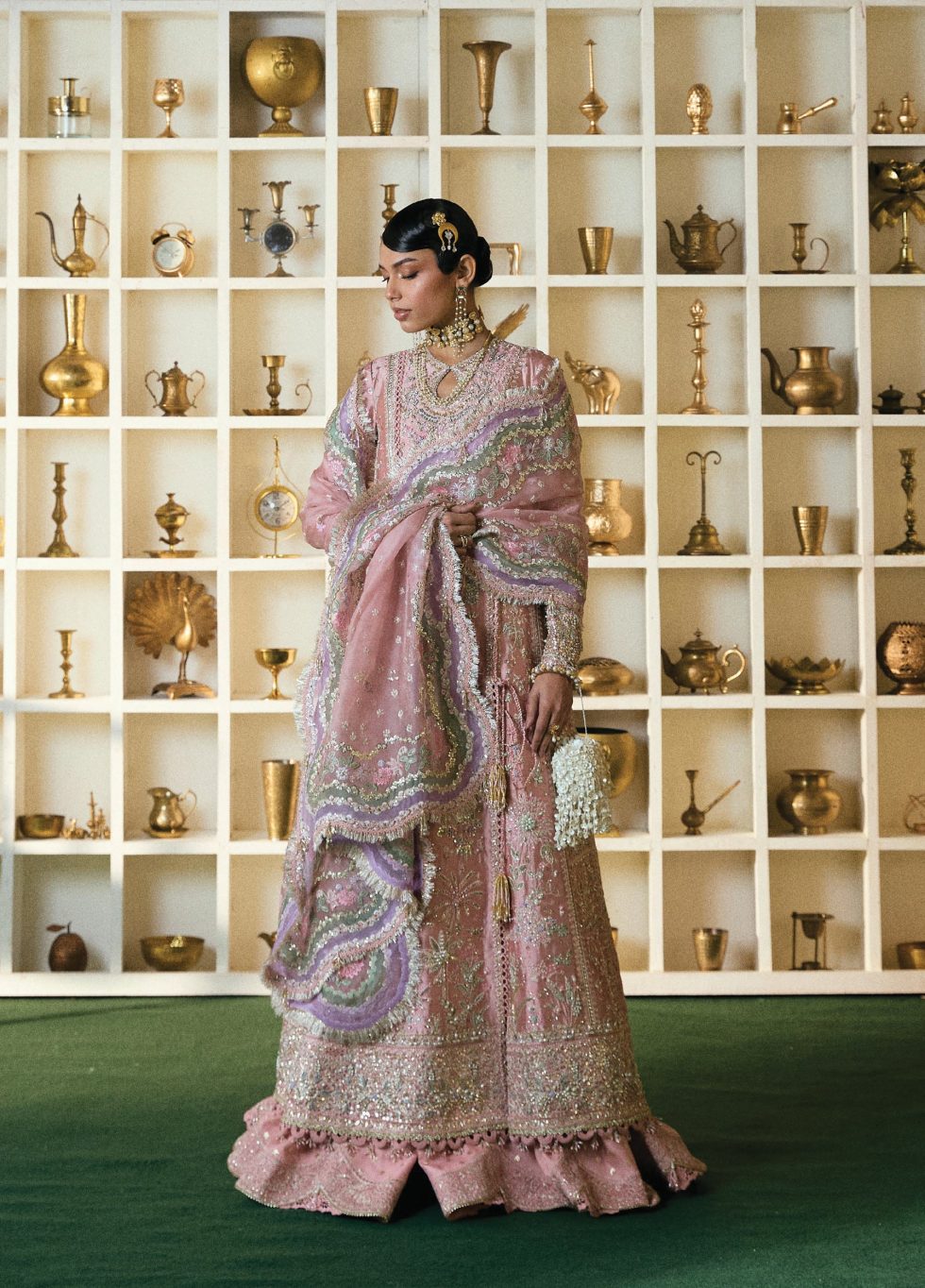 Freeshia by Suffuse Embroidered Shesha Silk Unstitched 3Pc Suit - ISRANA